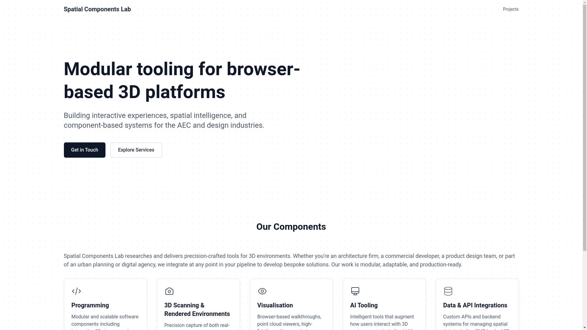 website screenshot of https://spatial-components-lab-holding-page.pages.dev/