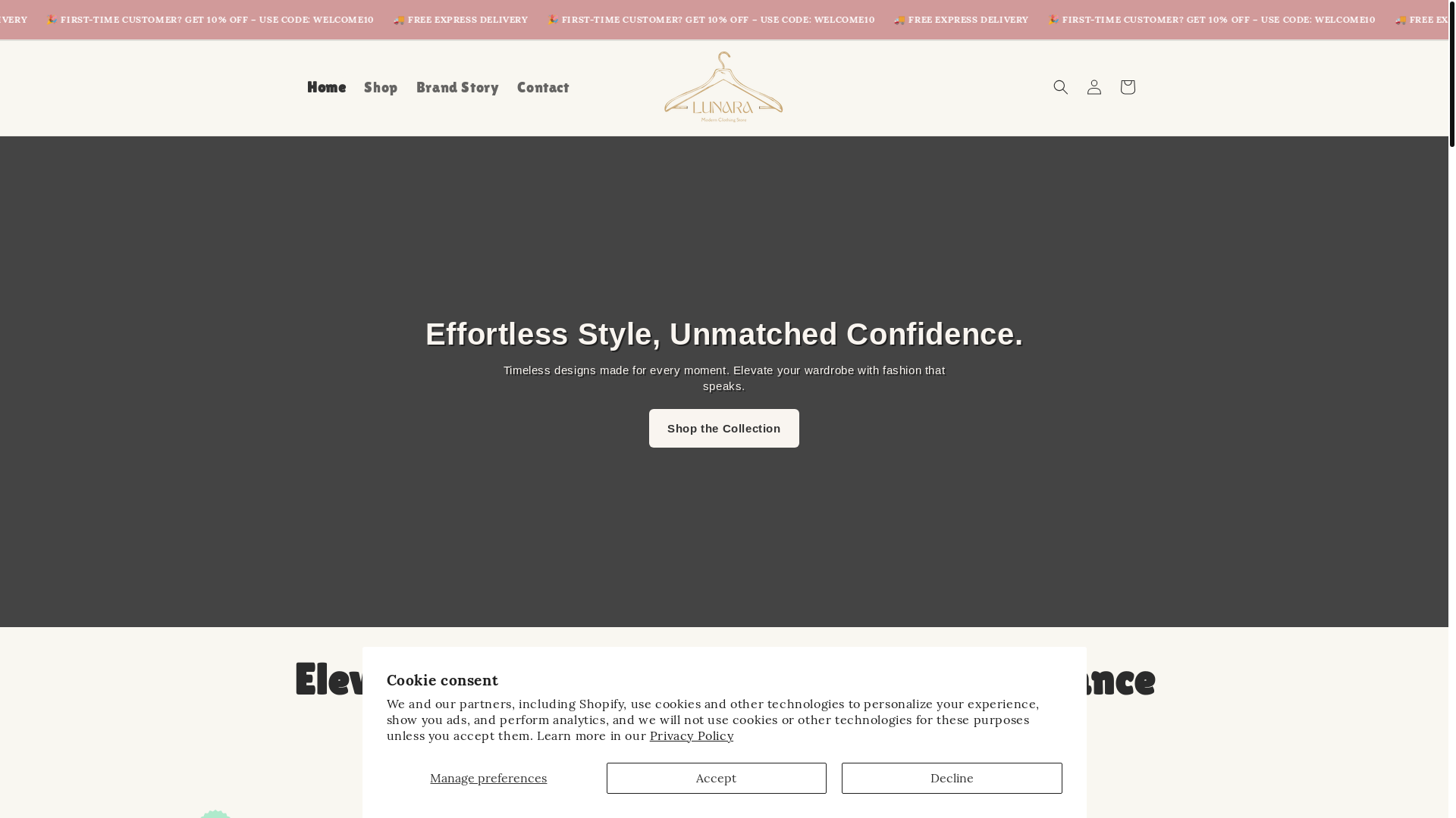 website screenshot of https://blisslunara.com/