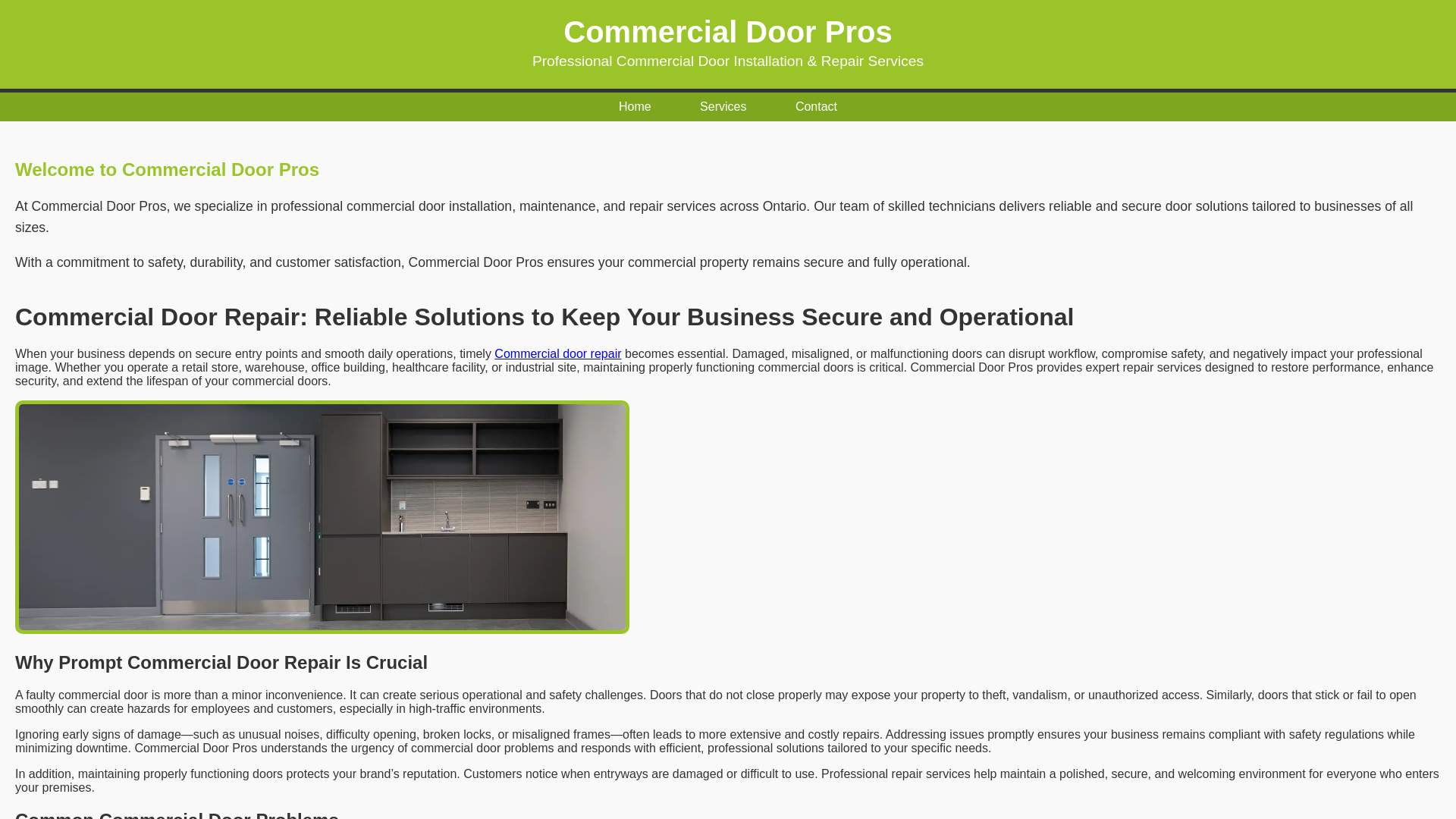 website screenshot of https://commercial-door-repair.pages.dev/