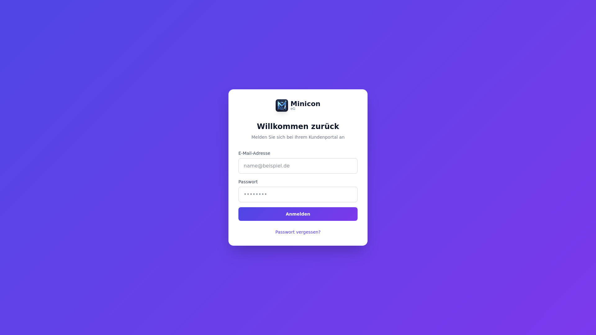 website screenshot of https://minicon-kundenportal.pages.dev/