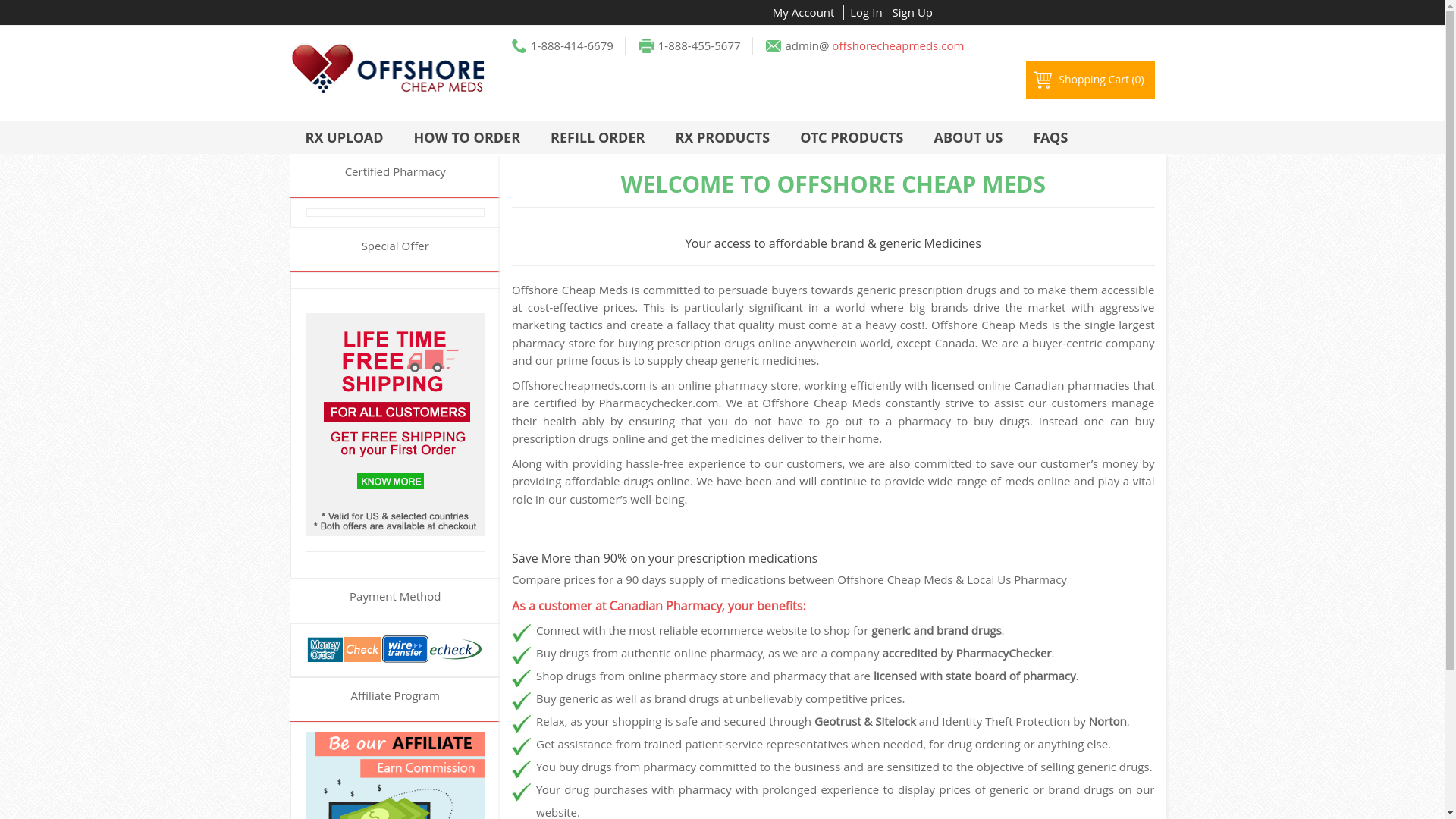 website screenshot of https://alphacanadianpharmacy.com/
