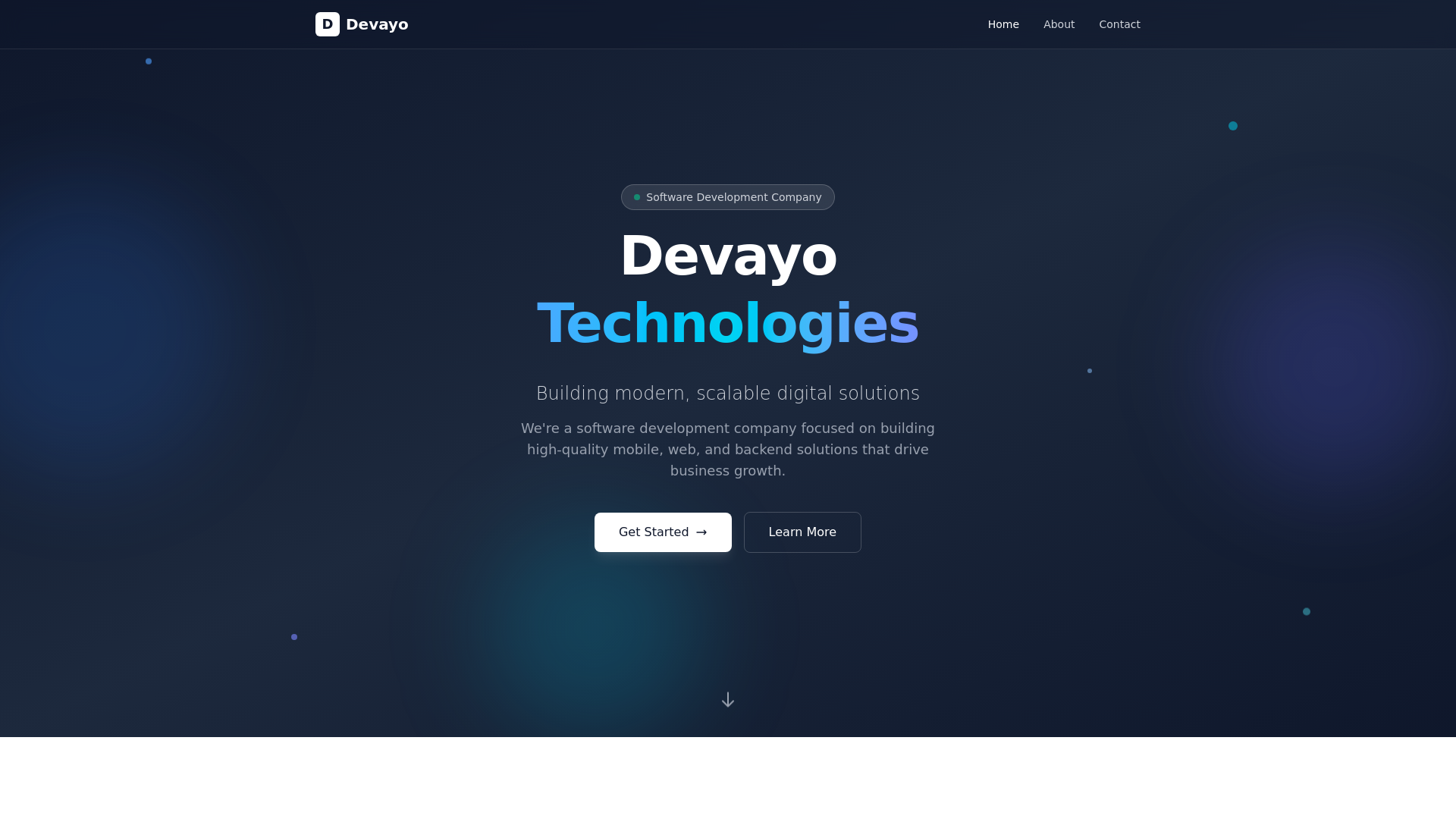 website screenshot of https://devayotechnologies.com/