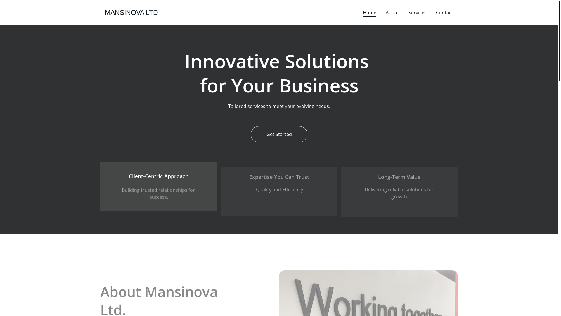 website screenshot of https://mansinova.com/