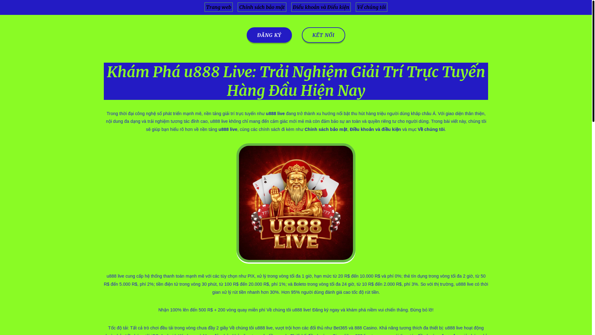 website screenshot of https://u888-live.vip/