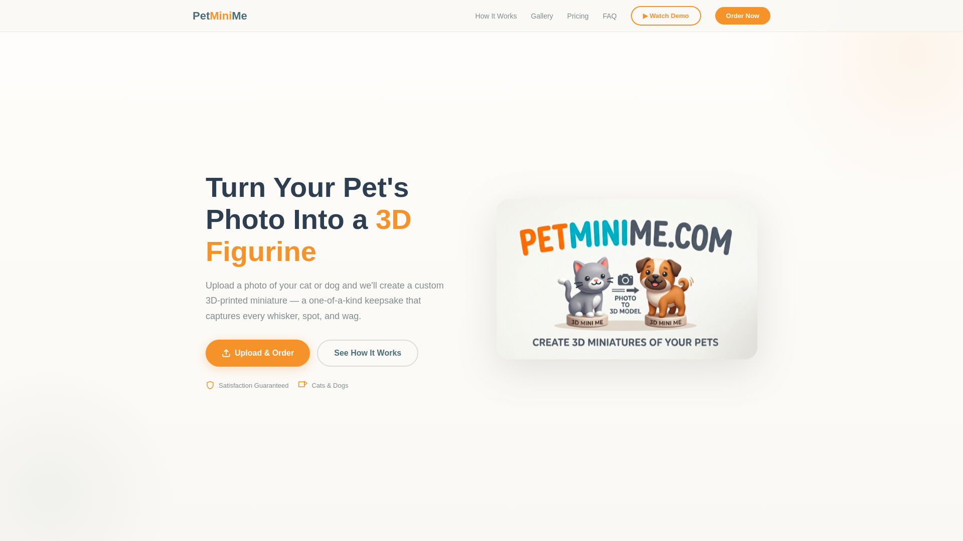 website screenshot of https://petminime.com