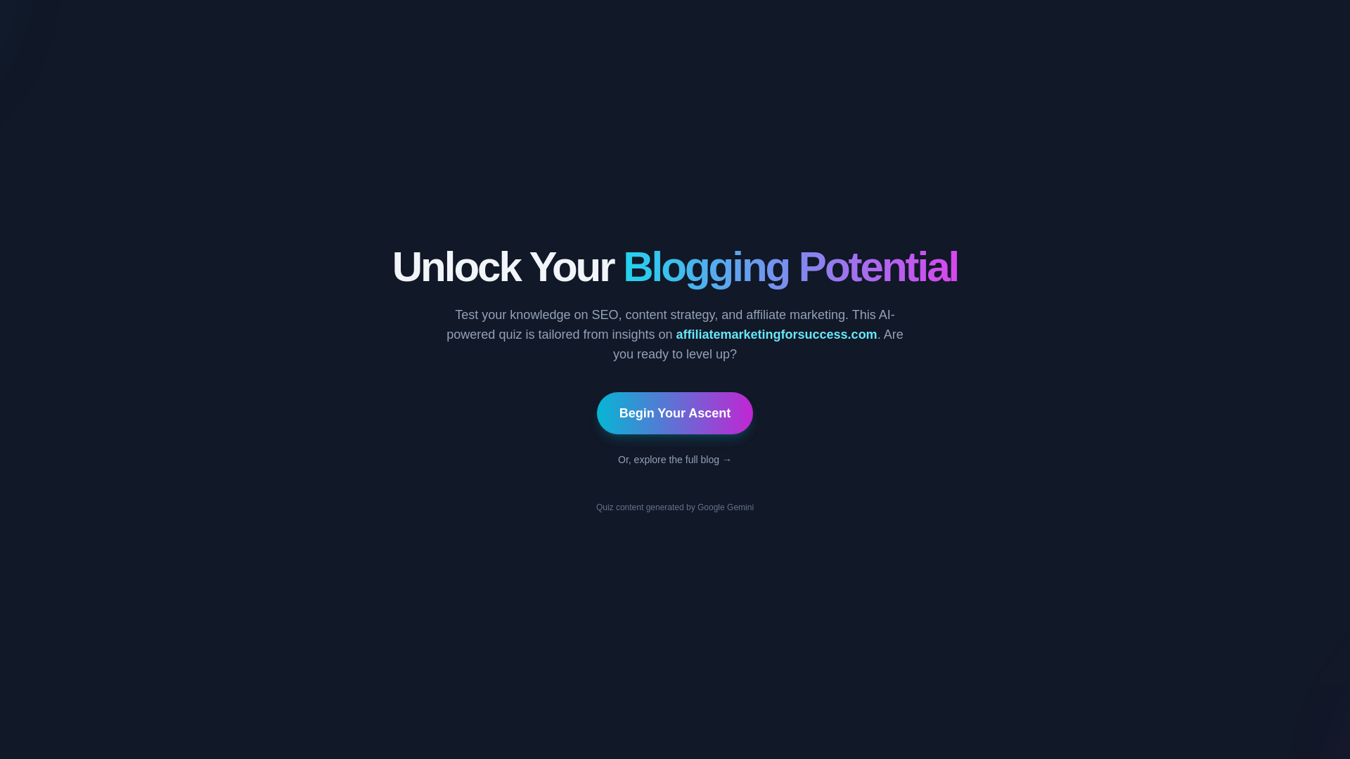 website screenshot of https://blogging-mastery-quiz.pages.dev/