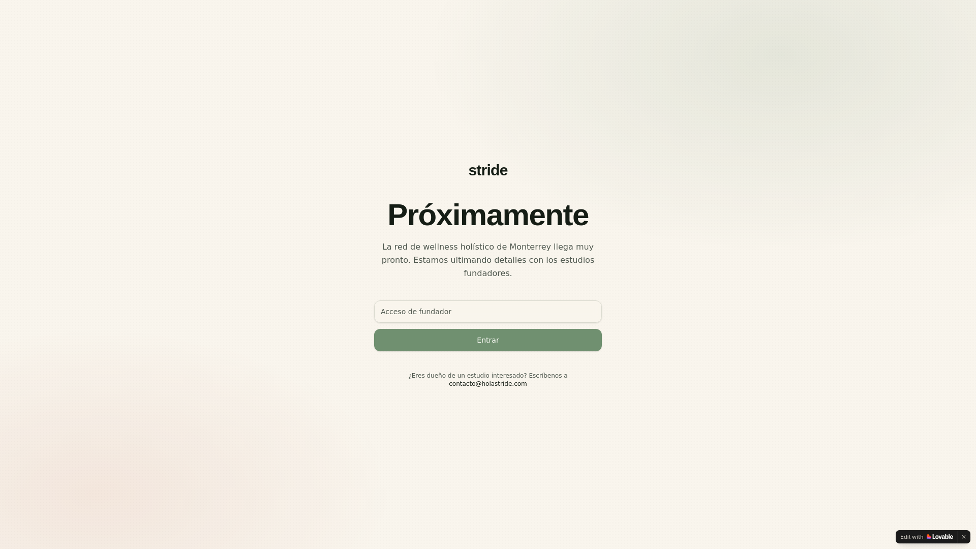 website screenshot of https://holastride.com/