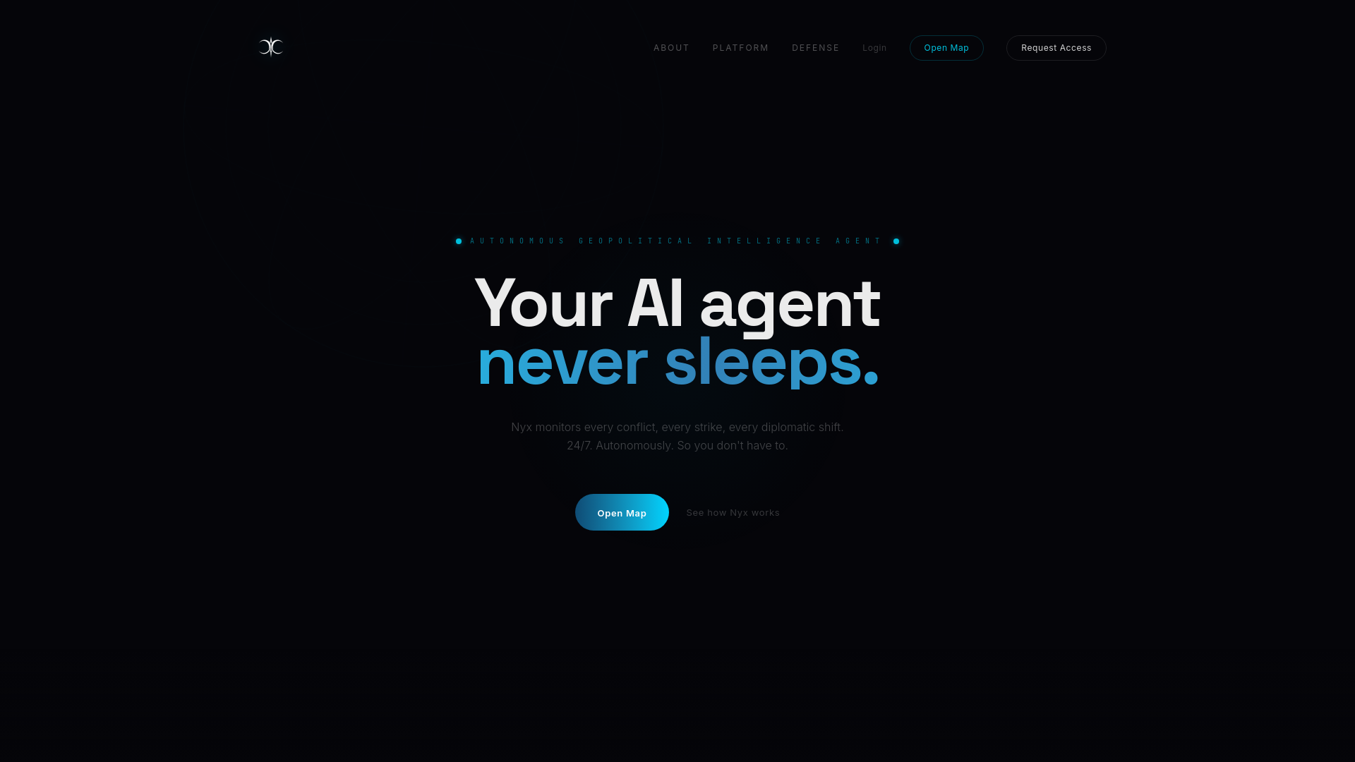 website screenshot of https://nyx-intelligence.com