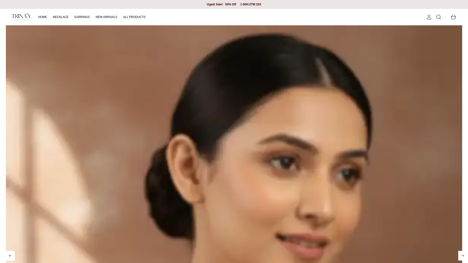 website screenshot of https://trinaajewels.com/