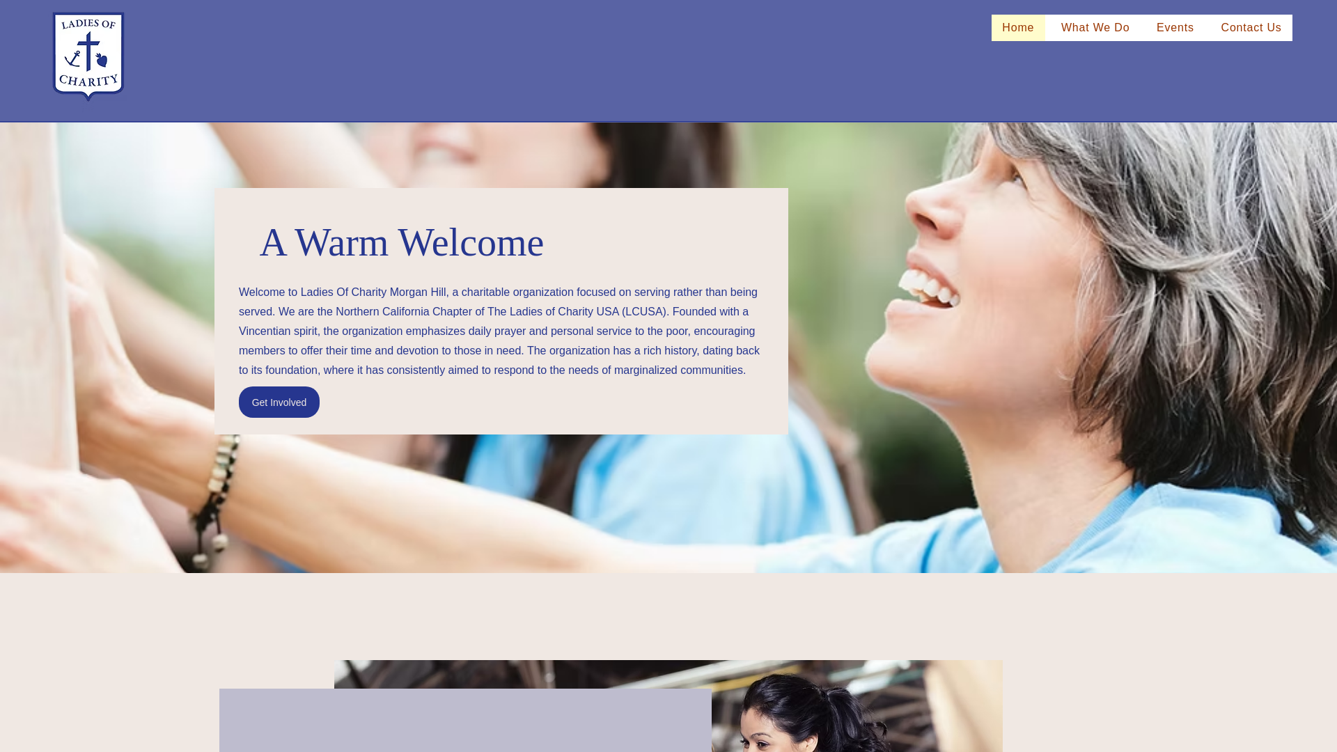 website screenshot of https://ladiesofcharitymh.com