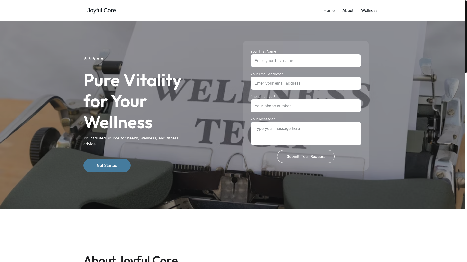 website screenshot of https://joyfulcore.org/