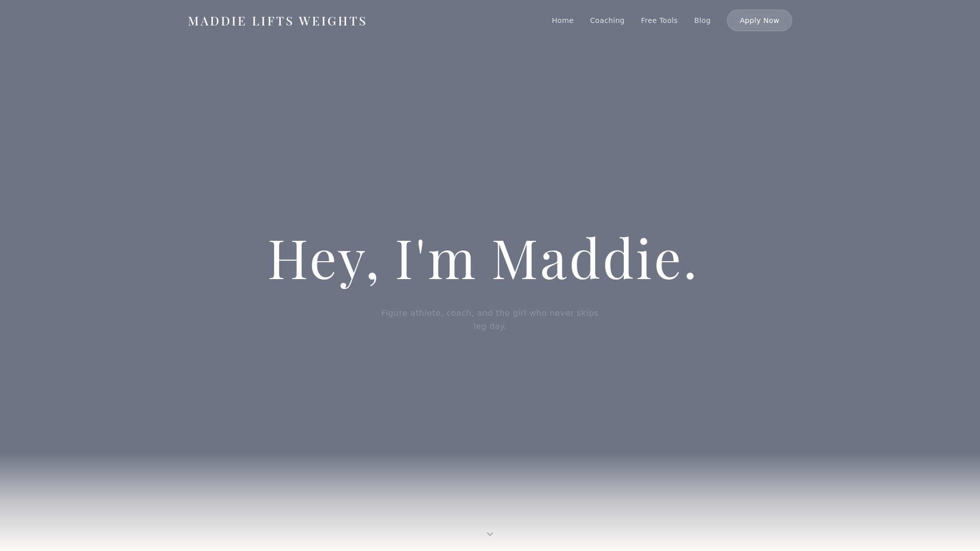 website screenshot of https://maddieliftsweights.com/