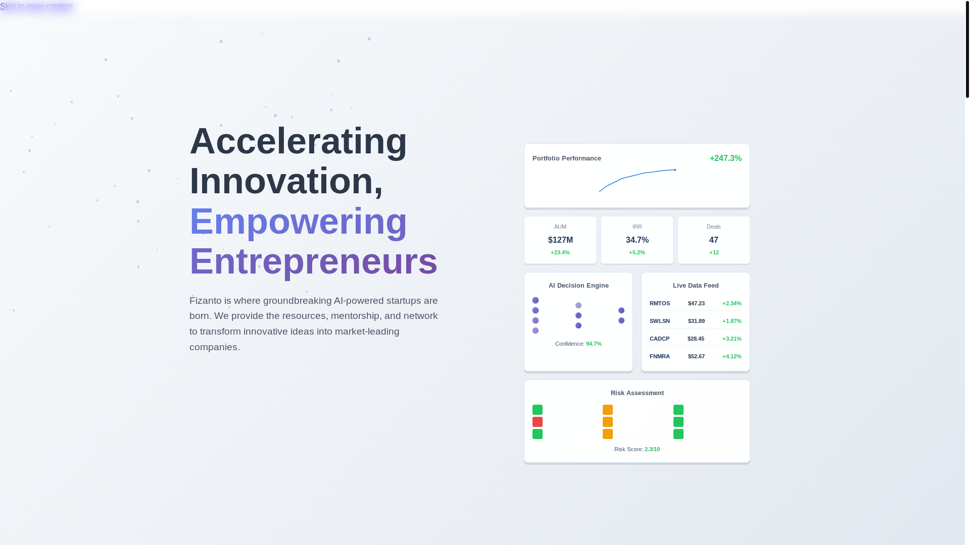 website screenshot of https://fizanto.pages.dev/