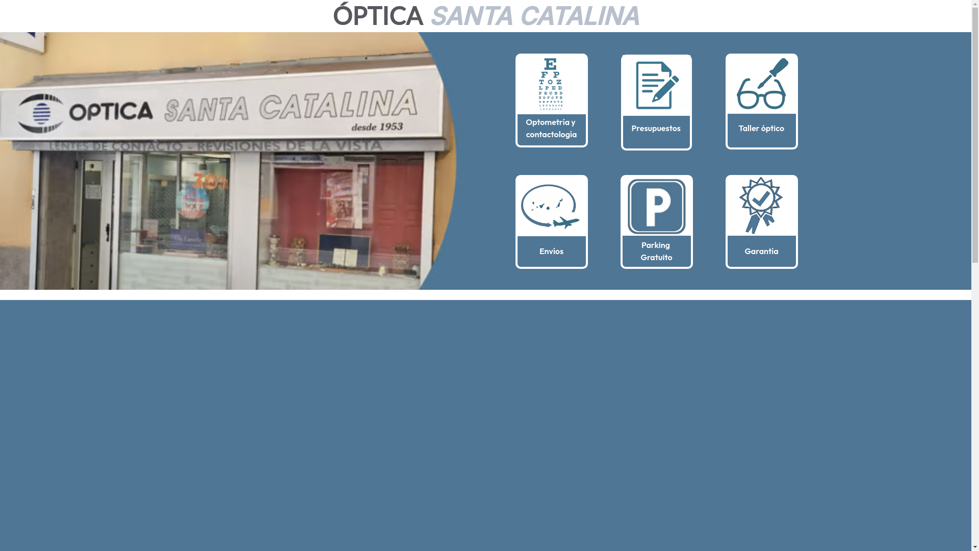 website screenshot of https://opticasantacatalinalpgc.com/