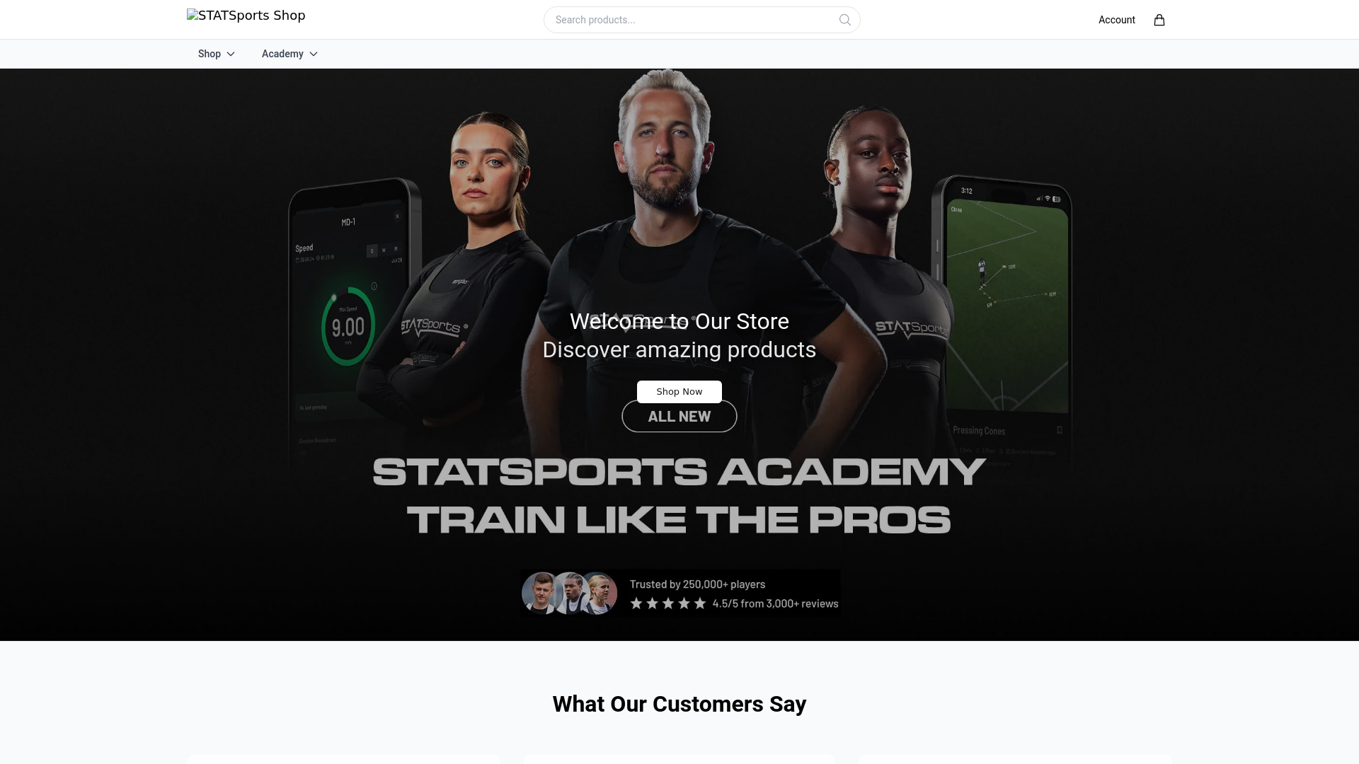 website screenshot of https://statsportsapparel.shop