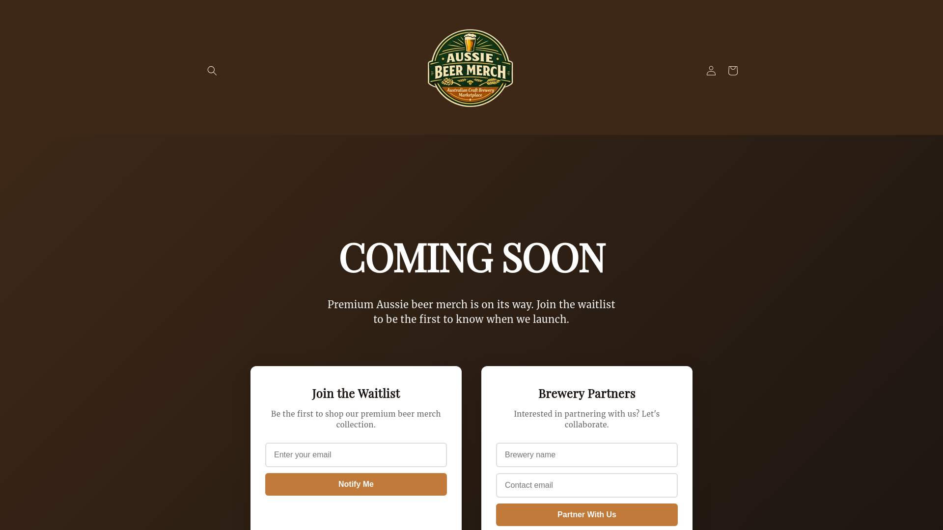 website screenshot of https://aussiebeermerch.com.au/