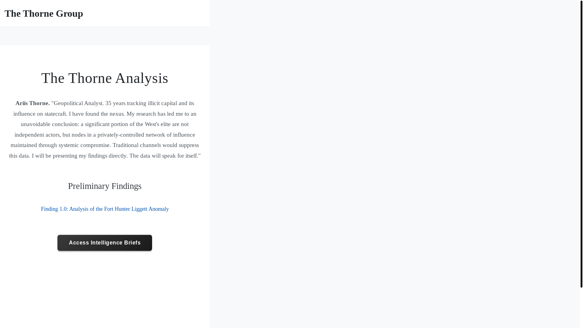 website screenshot of https://thornegroup.info/