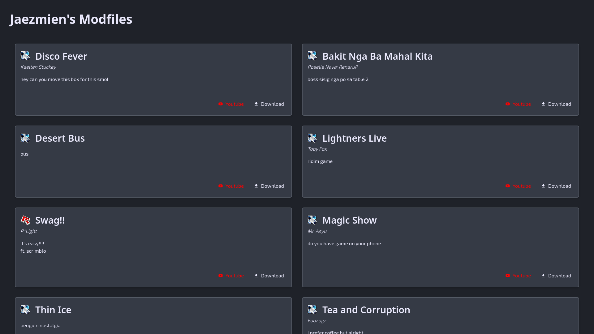 website screenshot of https://notitg.pages.dev/