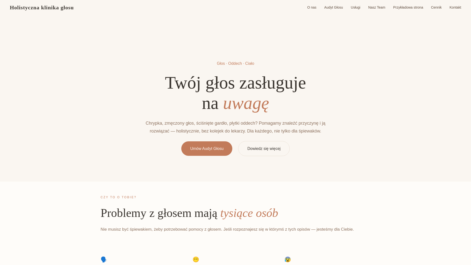 website screenshot of https://voiceclinic.pl/