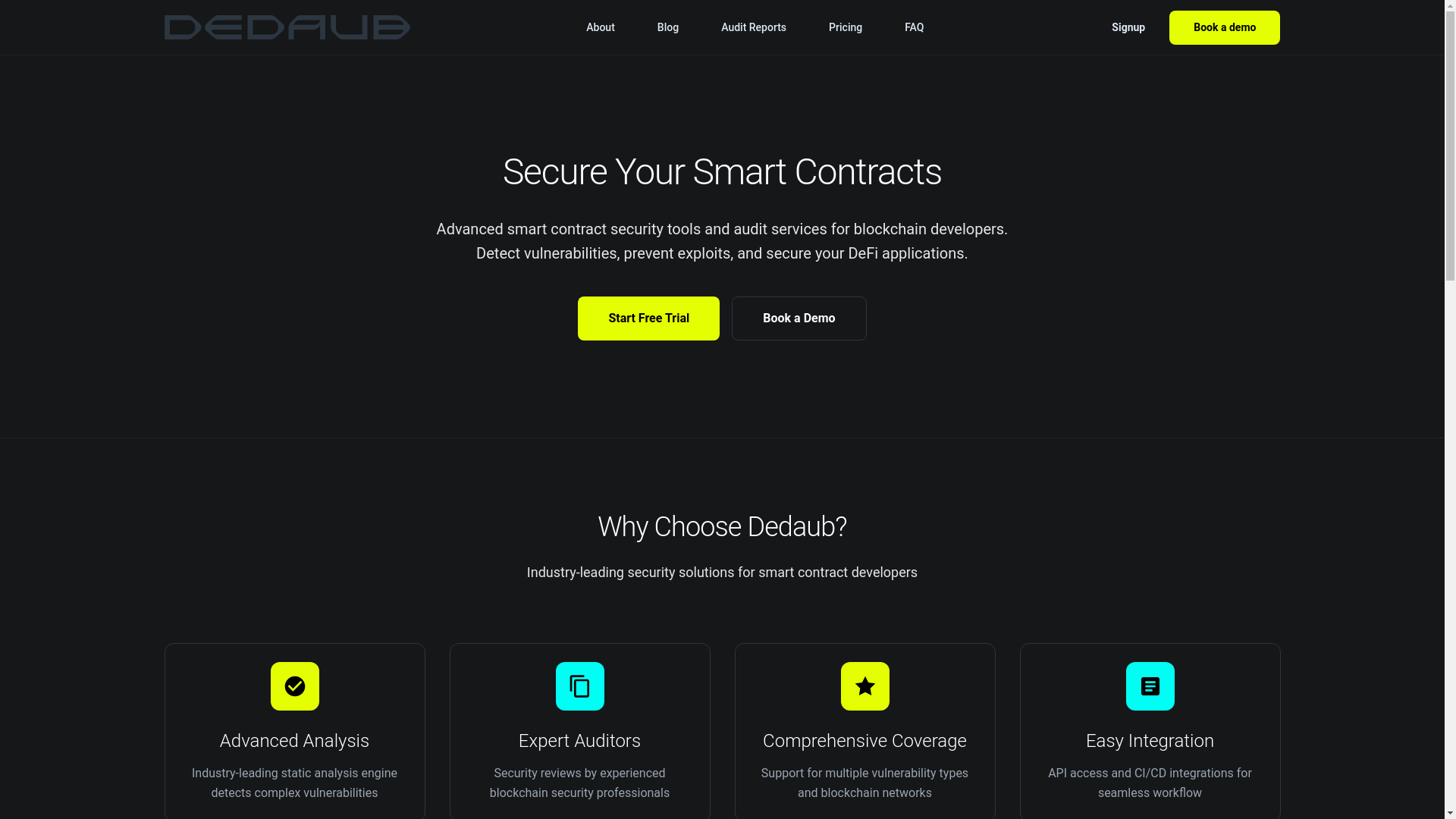 website screenshot of https://dedaub-site-hugo.pages.dev/