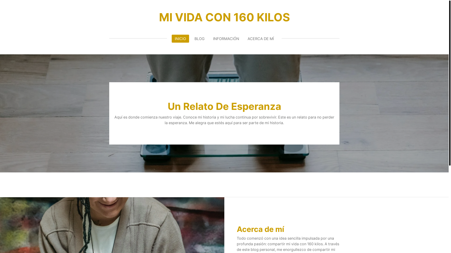 website screenshot of https://mividacon160kilos.com/