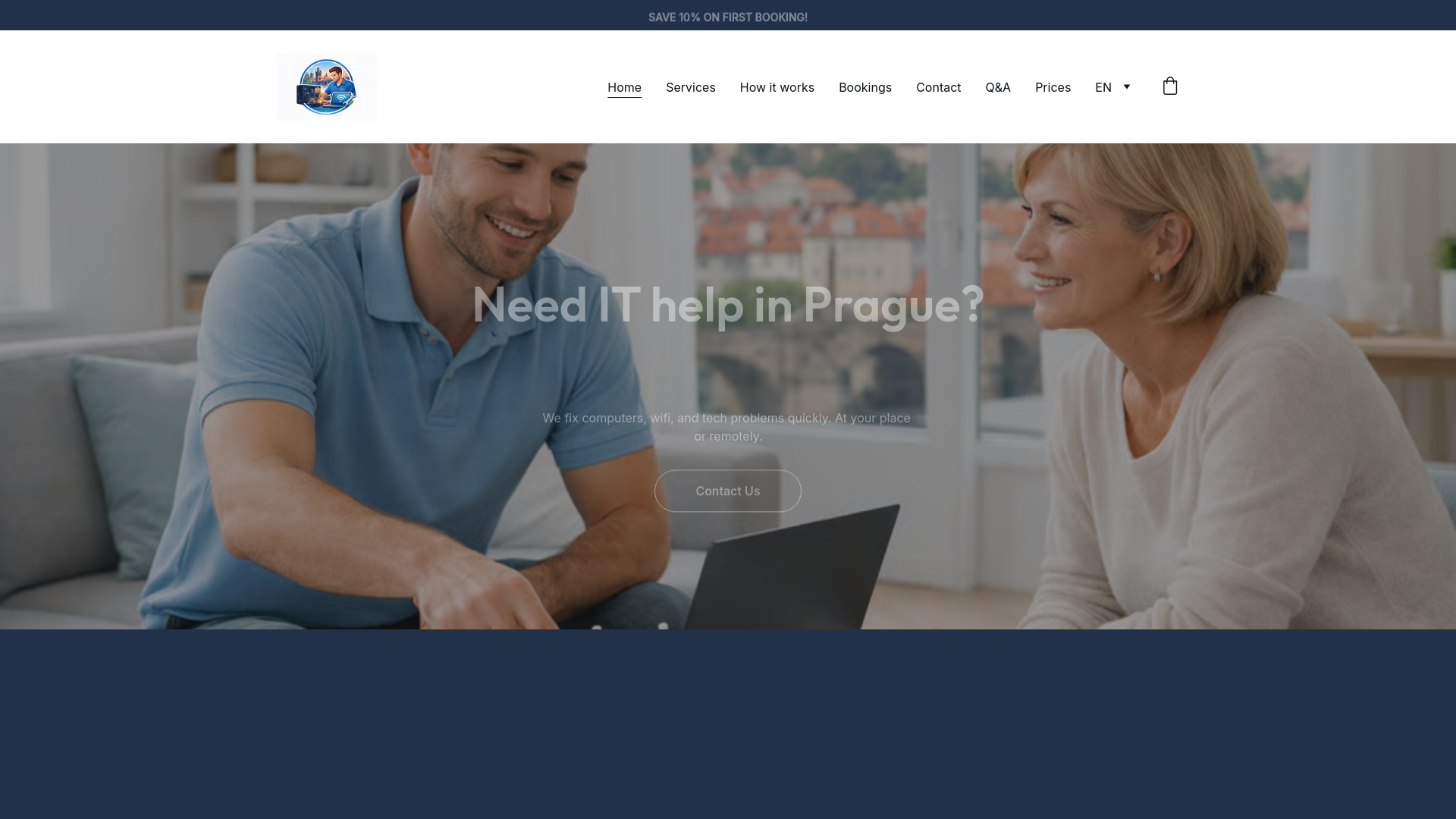 website screenshot of https://itsupportprague.cz