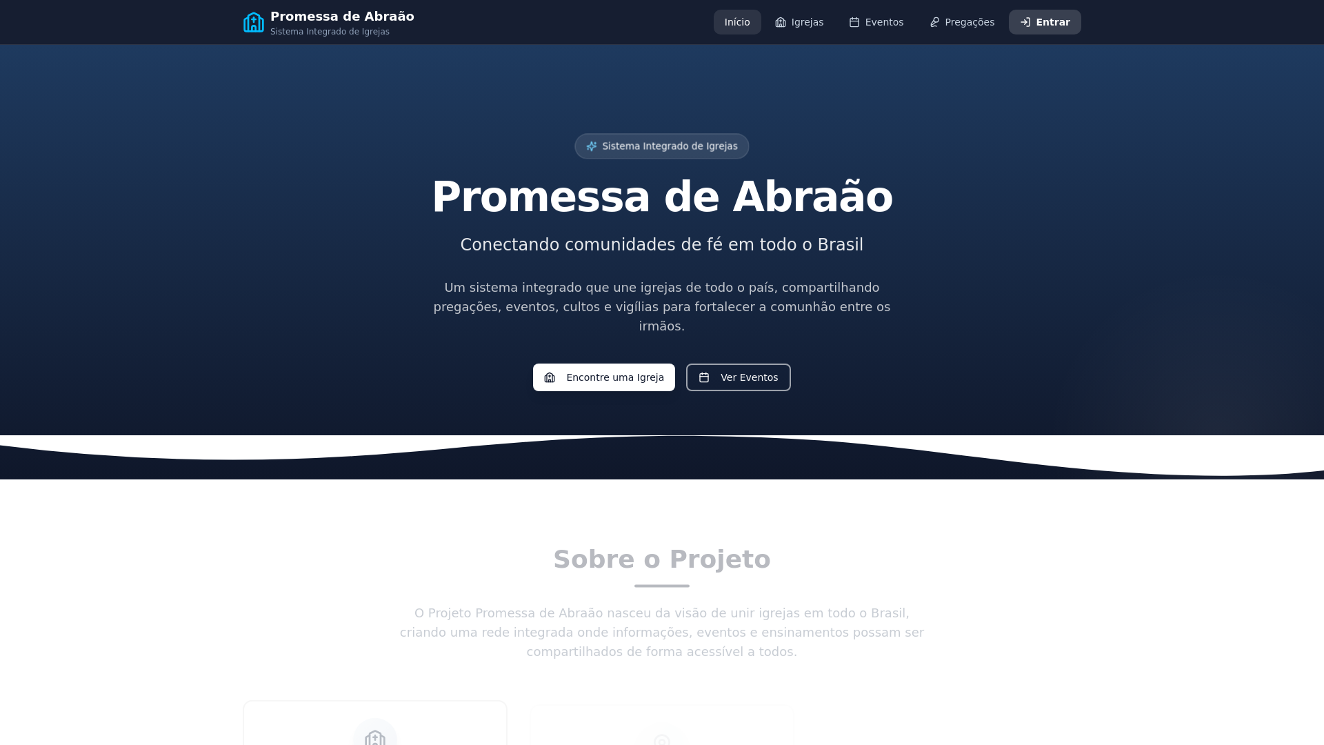 website screenshot of https://promessadeabraao.com.br/