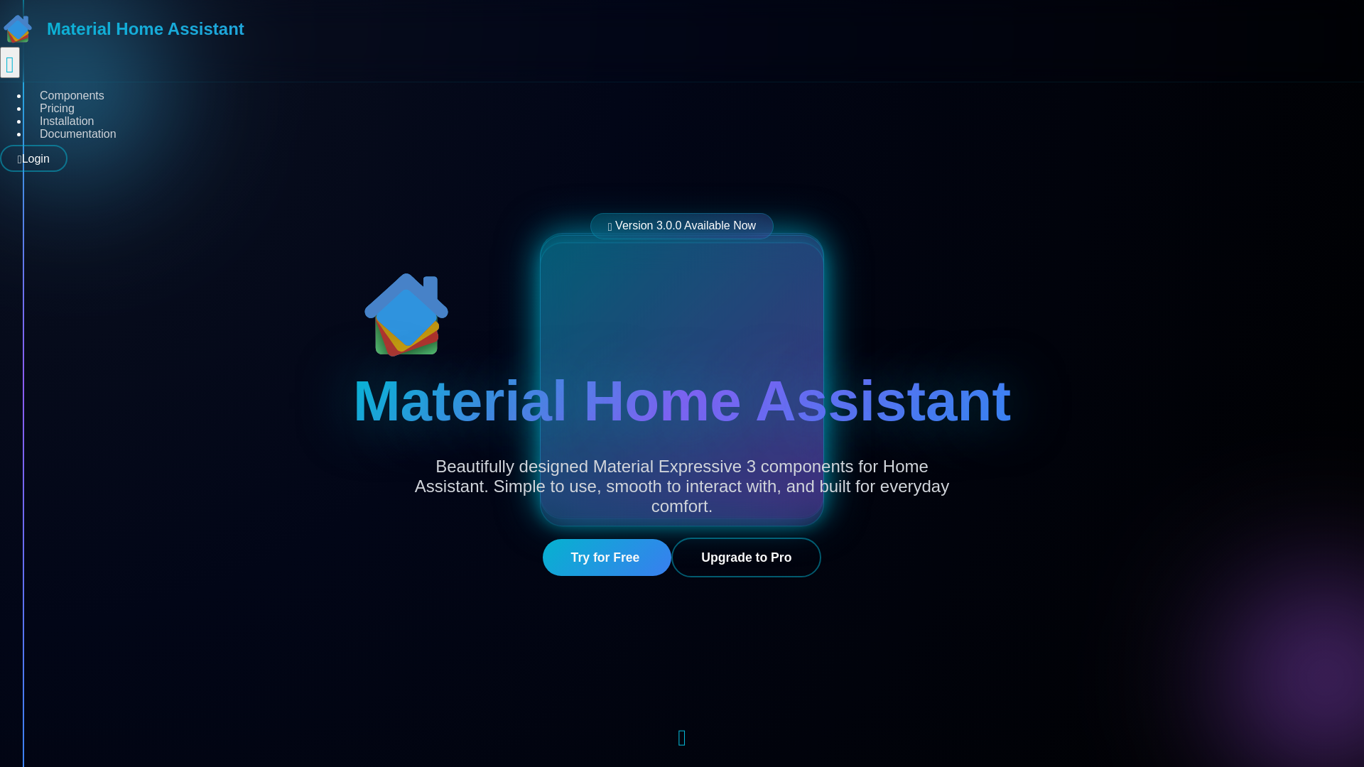 website screenshot of https://materialhomeassistant.com