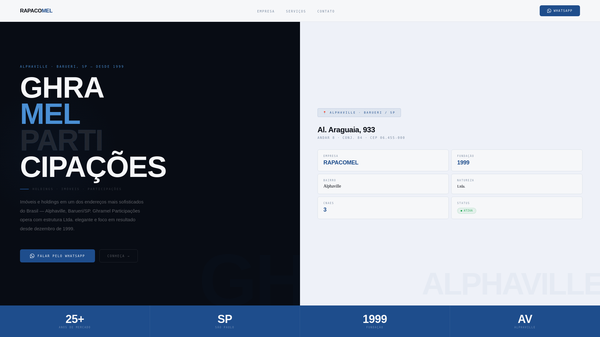 website screenshot of https://rapacomel.com/