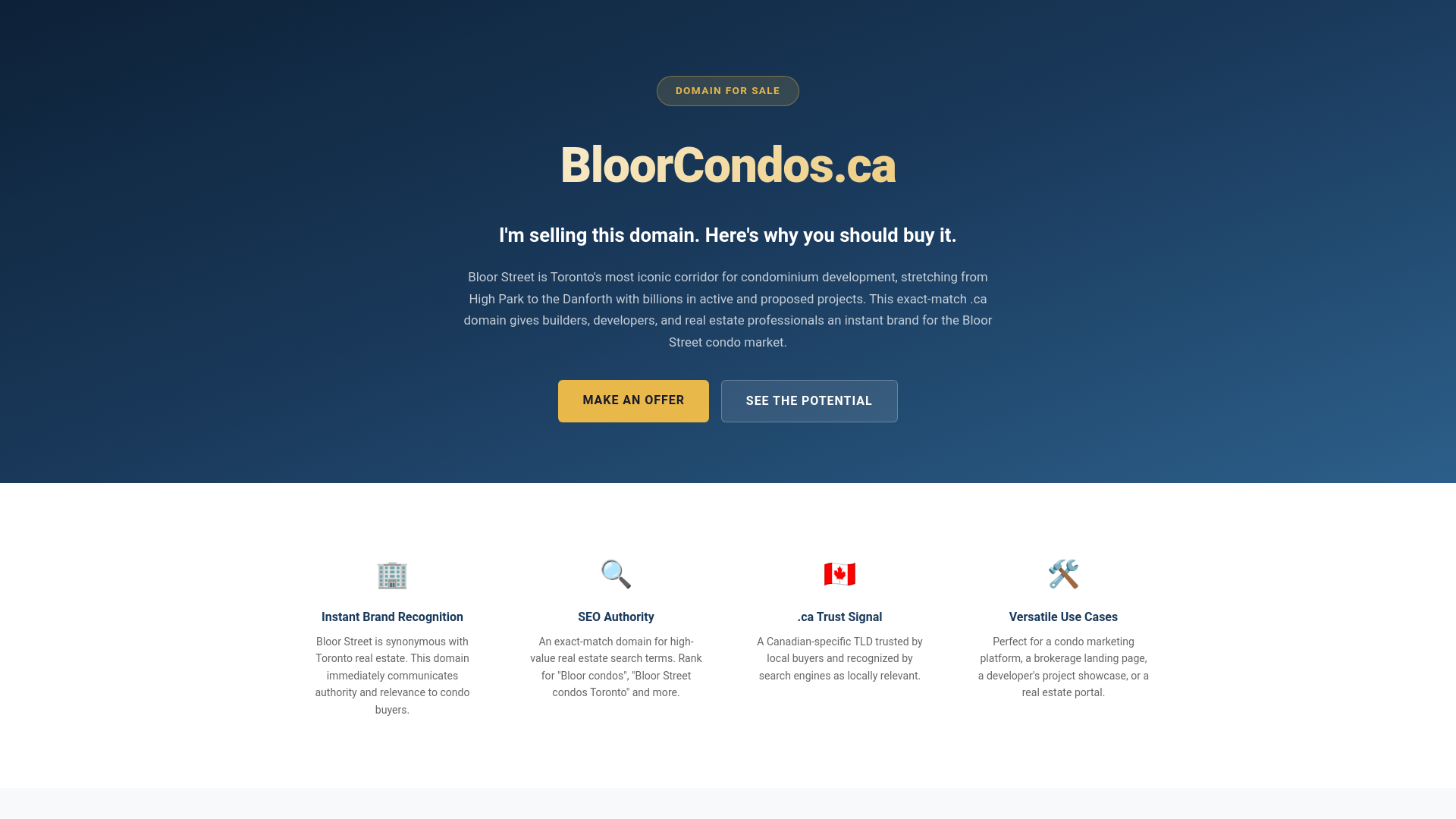 website screenshot of https://bloorcondos.pages.dev/