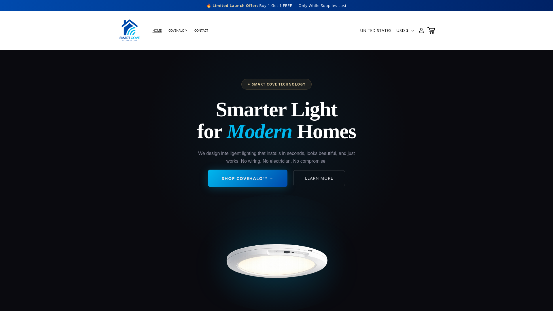 website screenshot of https://smartcovehome.com/