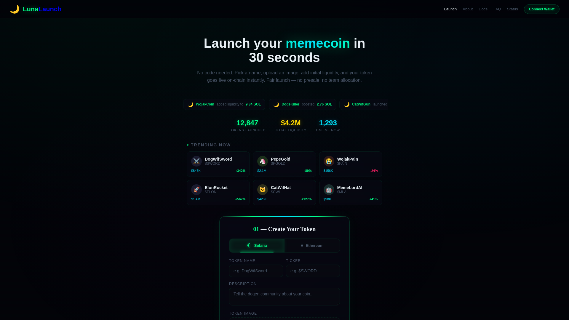 website screenshot of https://luna-mint.pages.dev/