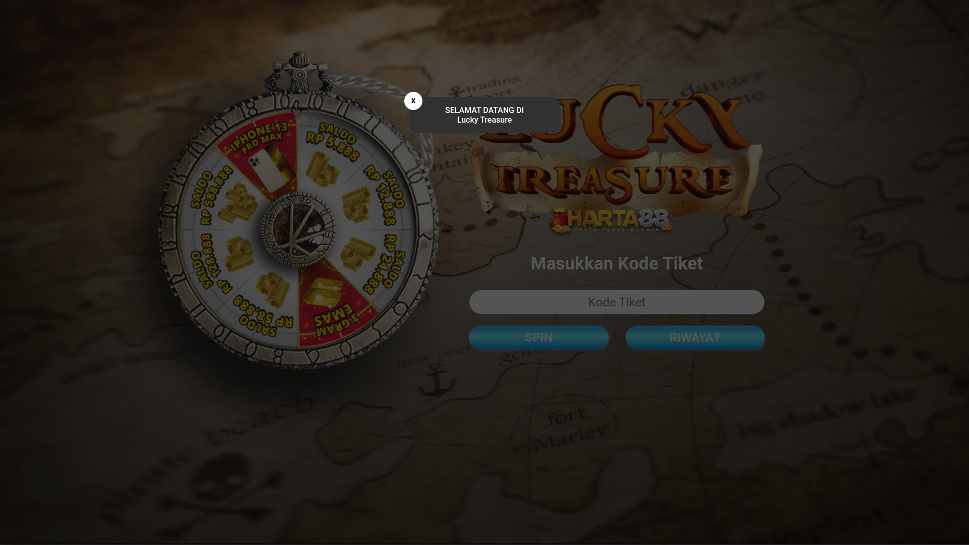 website screenshot of https://luckythunderharta88.pro/