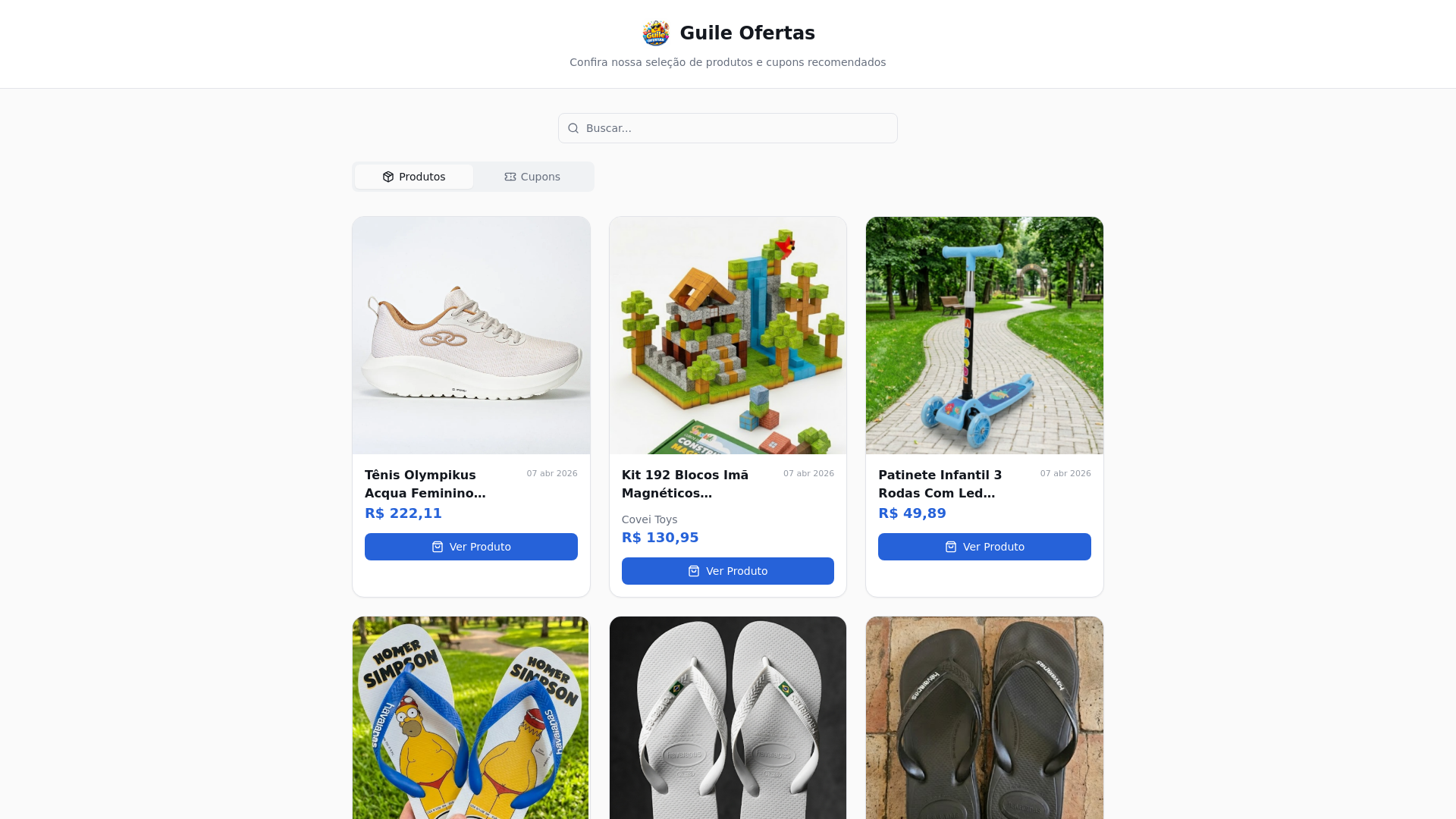 website screenshot of https://guileofertas.com