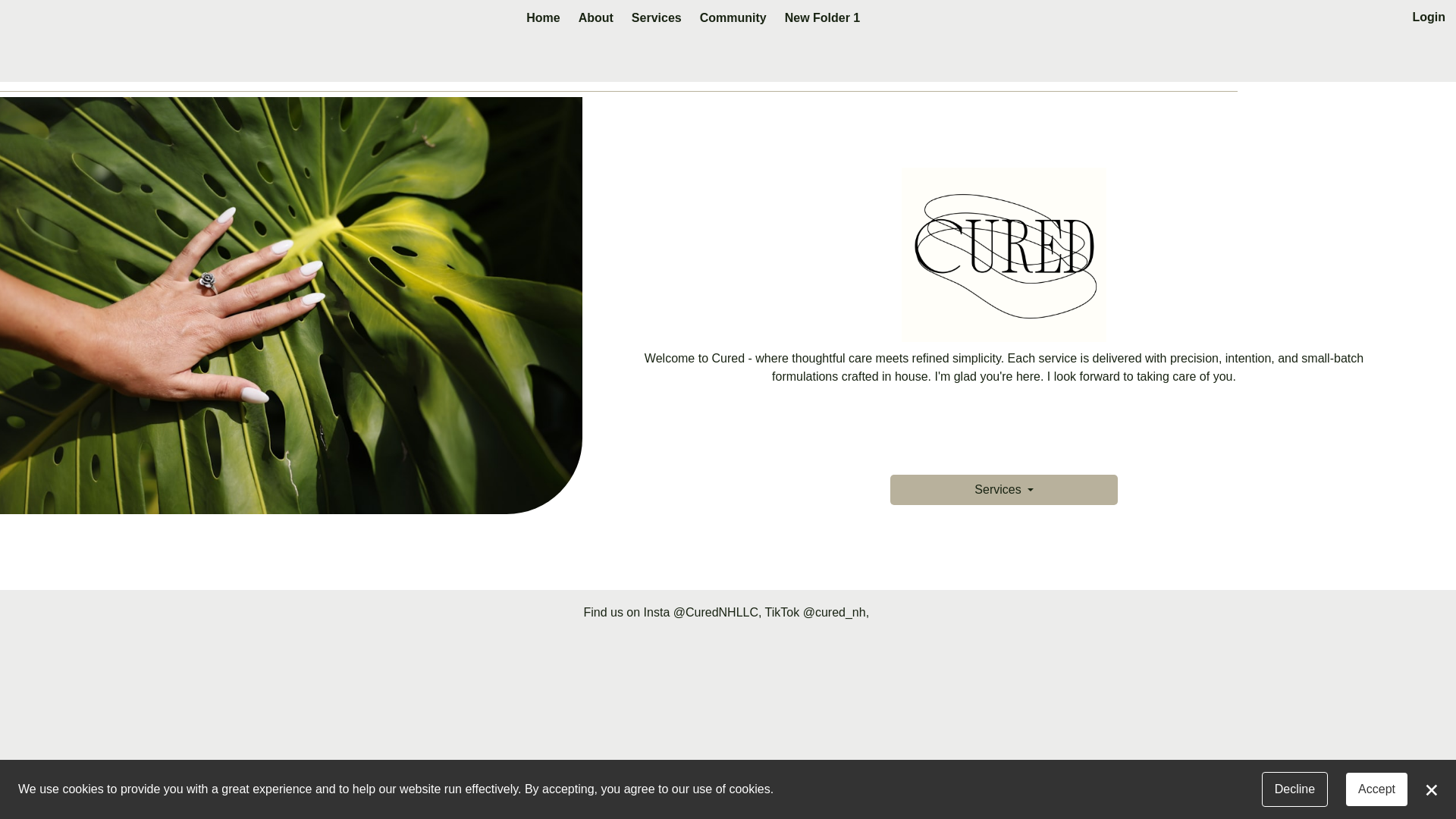 website screenshot of https://curednh.com/