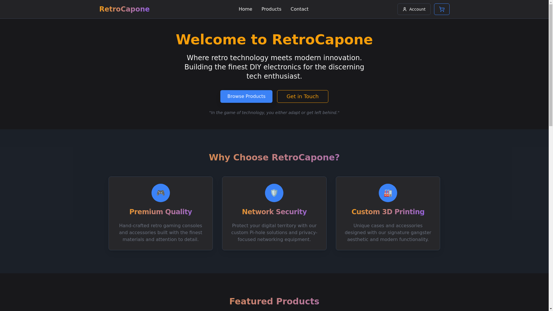 website screenshot of https://retrocapone.pages.dev/