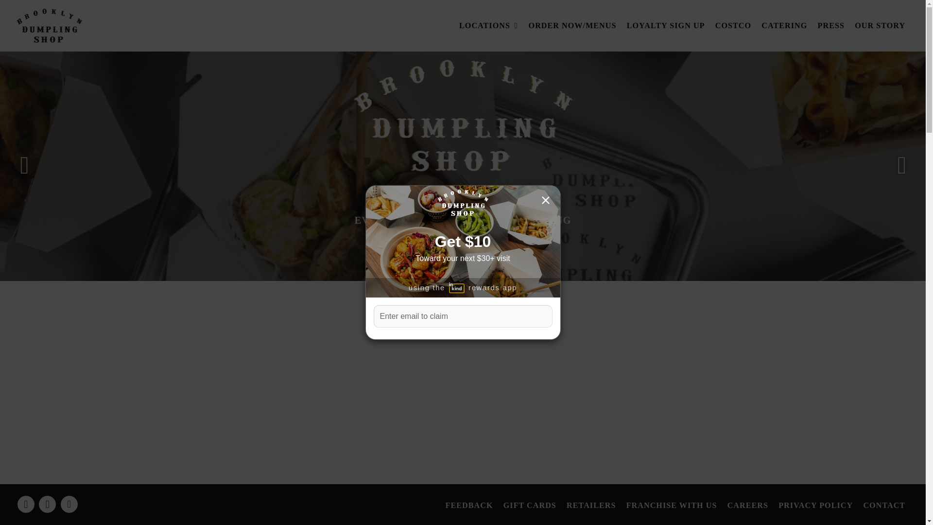website screenshot of https://brooklyndumplingshopcateringexpress.com/