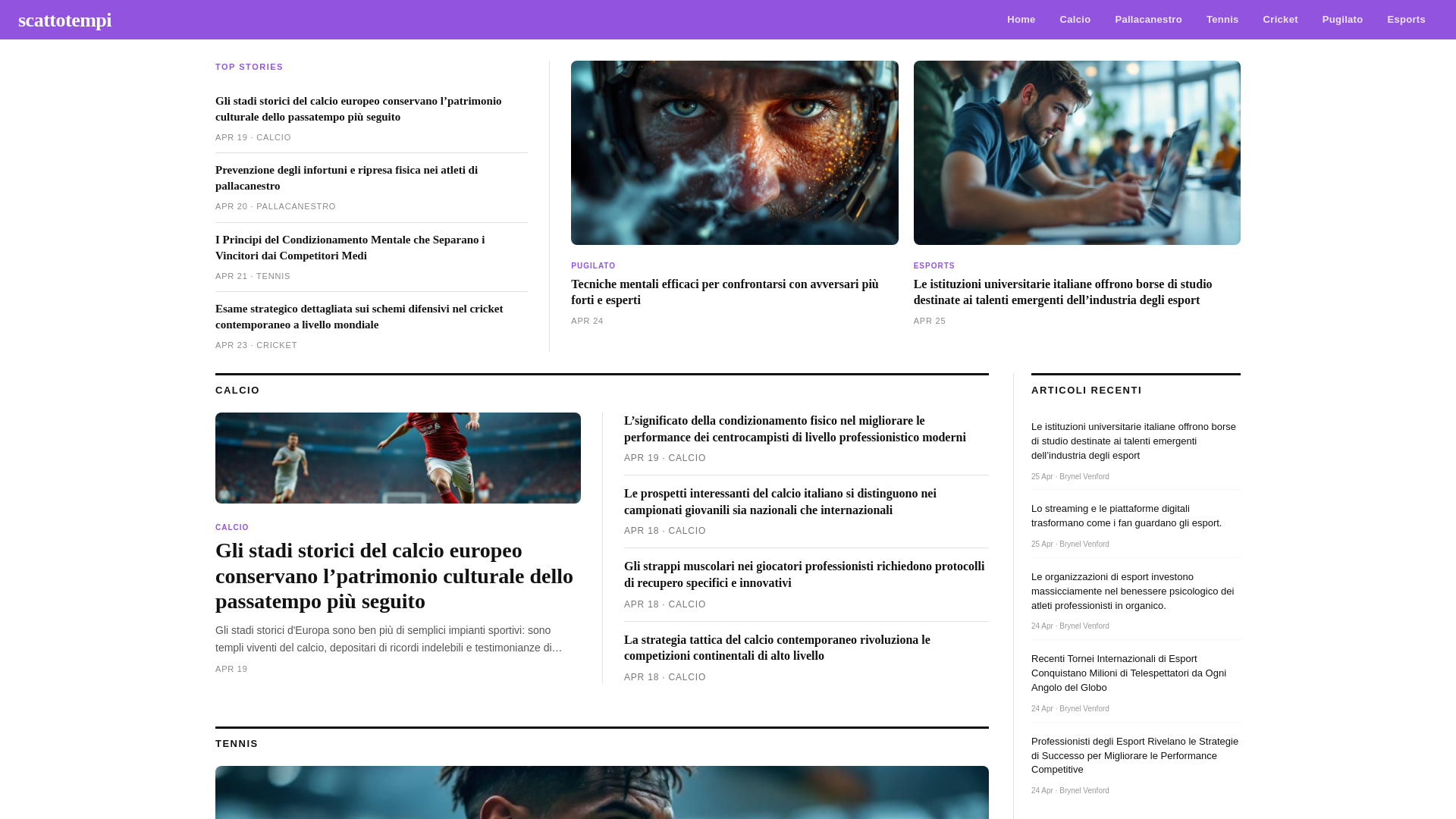 website screenshot of https://scattotempi.it/