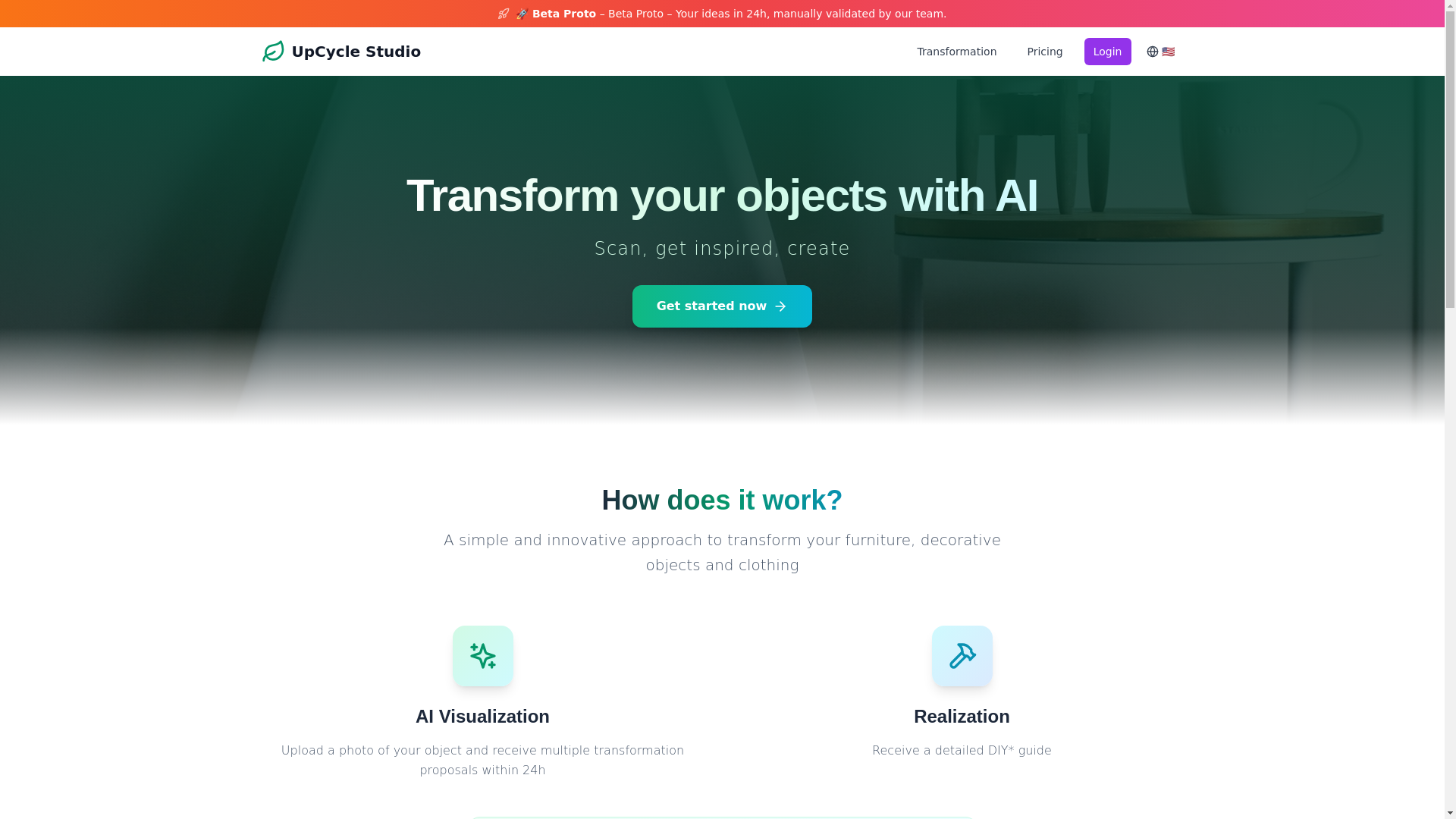 website screenshot of https://upcyclestudio.fr/