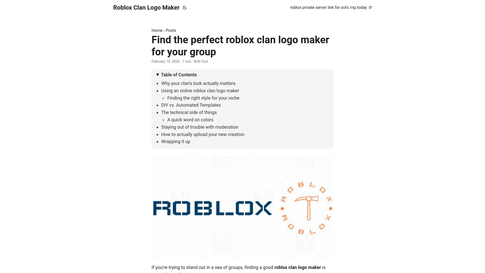 website screenshot of https://roblox-clan-logo-maker.pages.dev/