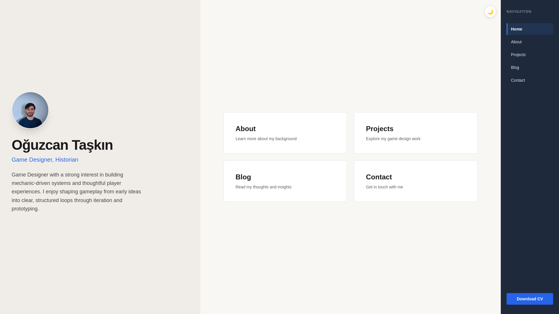 website screenshot of https://oguzcantaskin.com.tr/