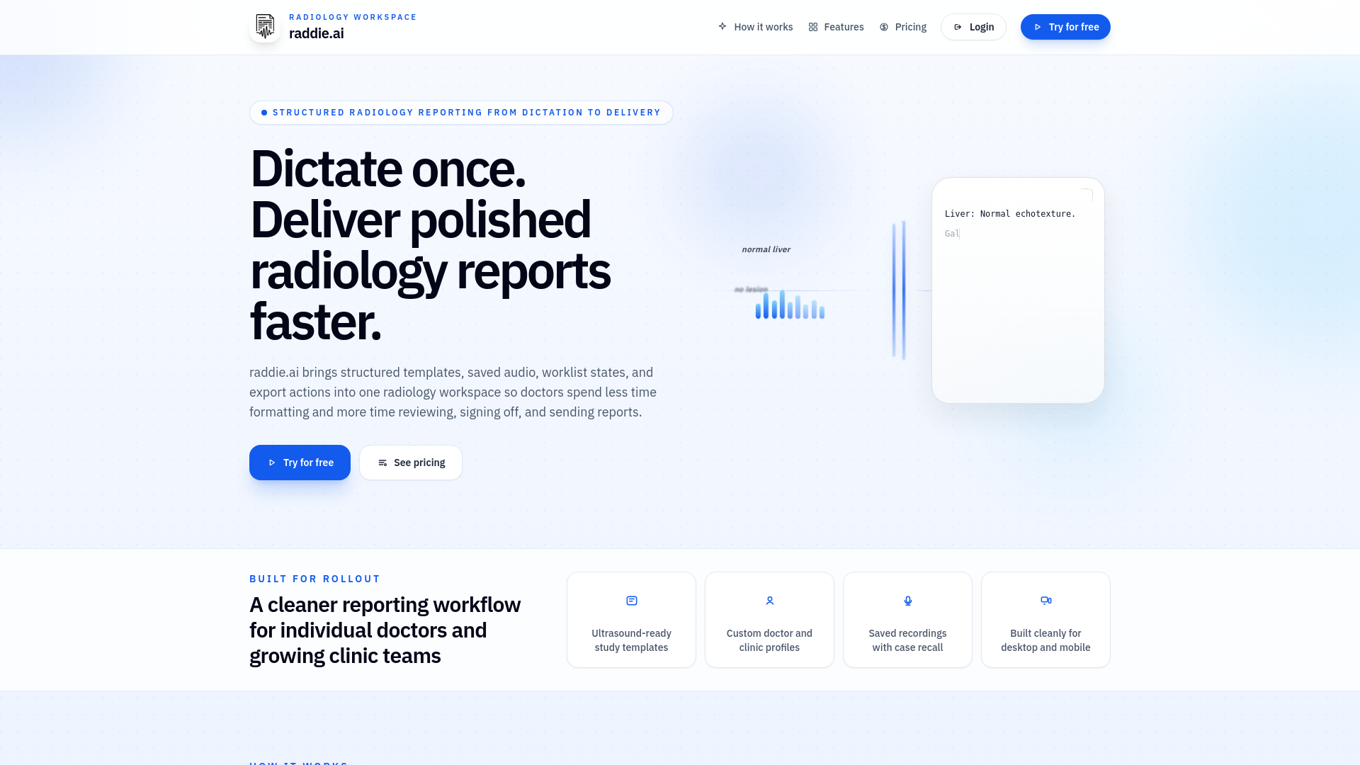 website screenshot of https://raddie.in/