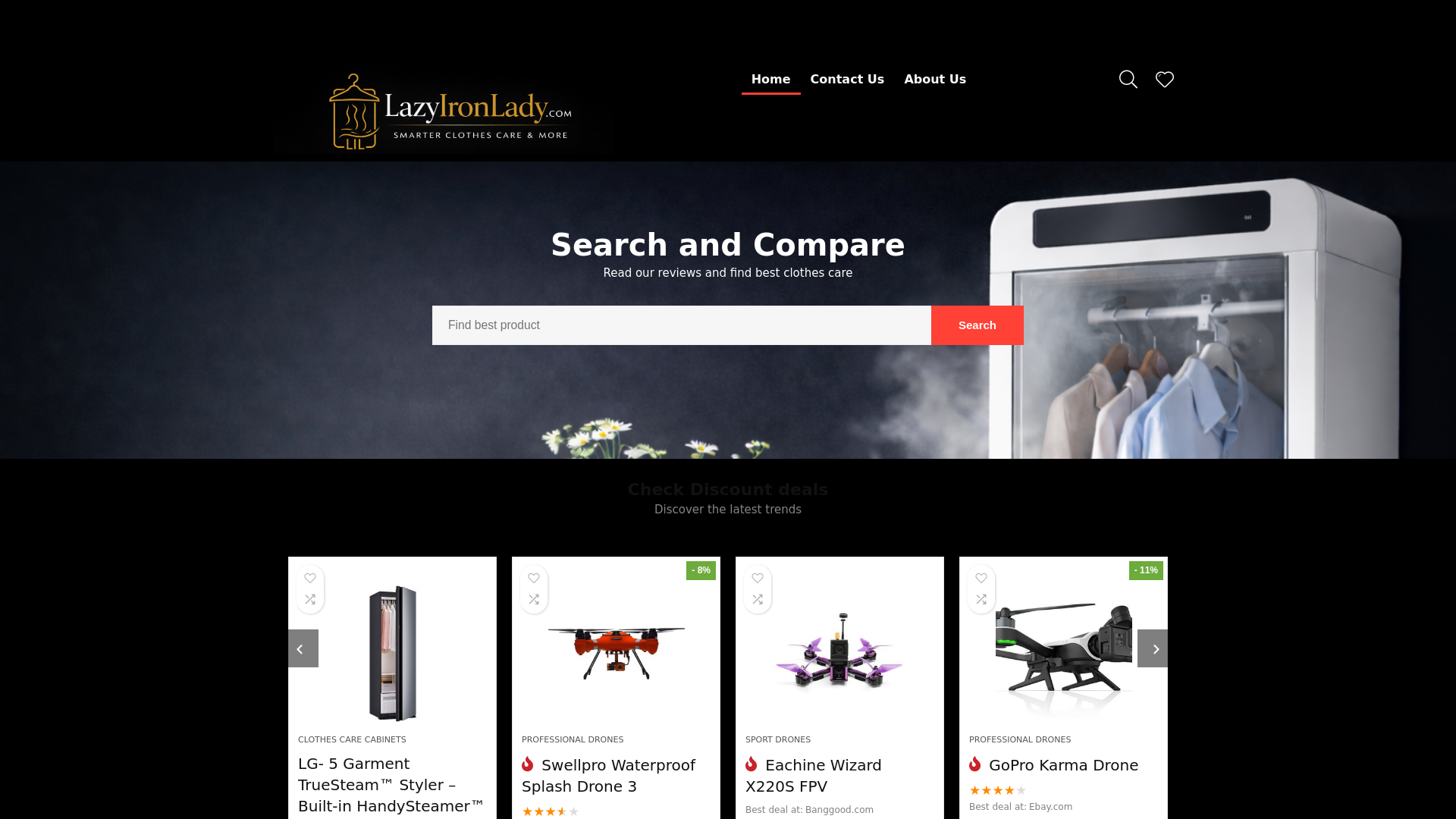 website screenshot of https://lazyironlady.com/