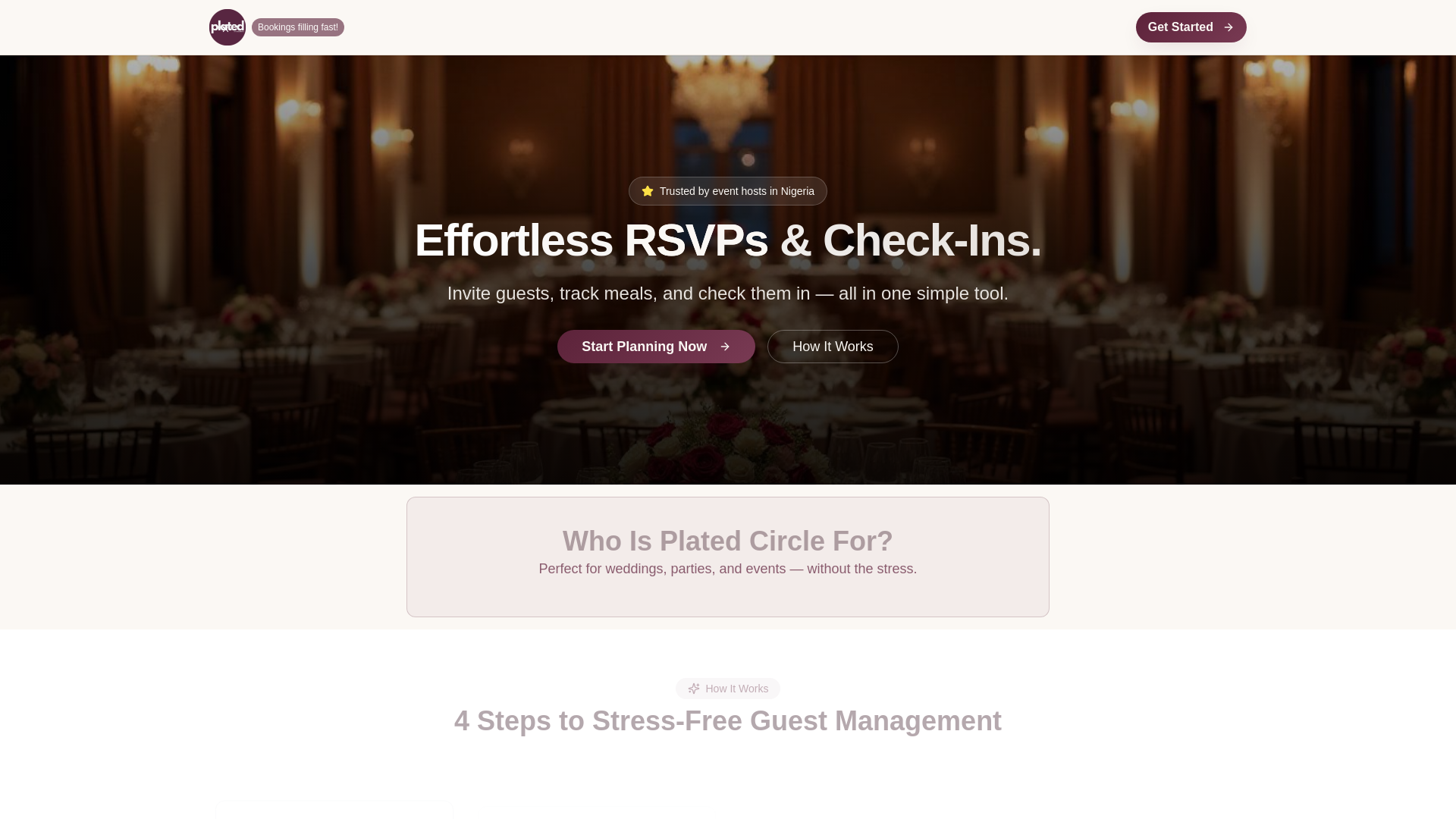 website screenshot of https://platedcircle.com