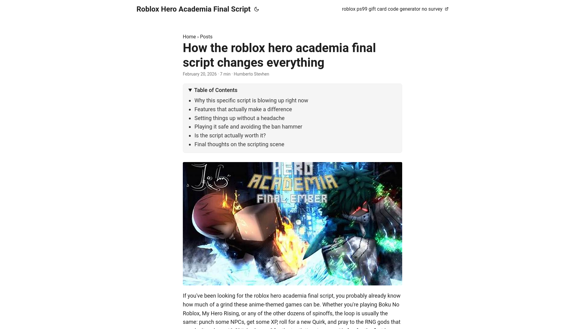 website screenshot of https://roblox-hero-academia-final-script.pages.dev/