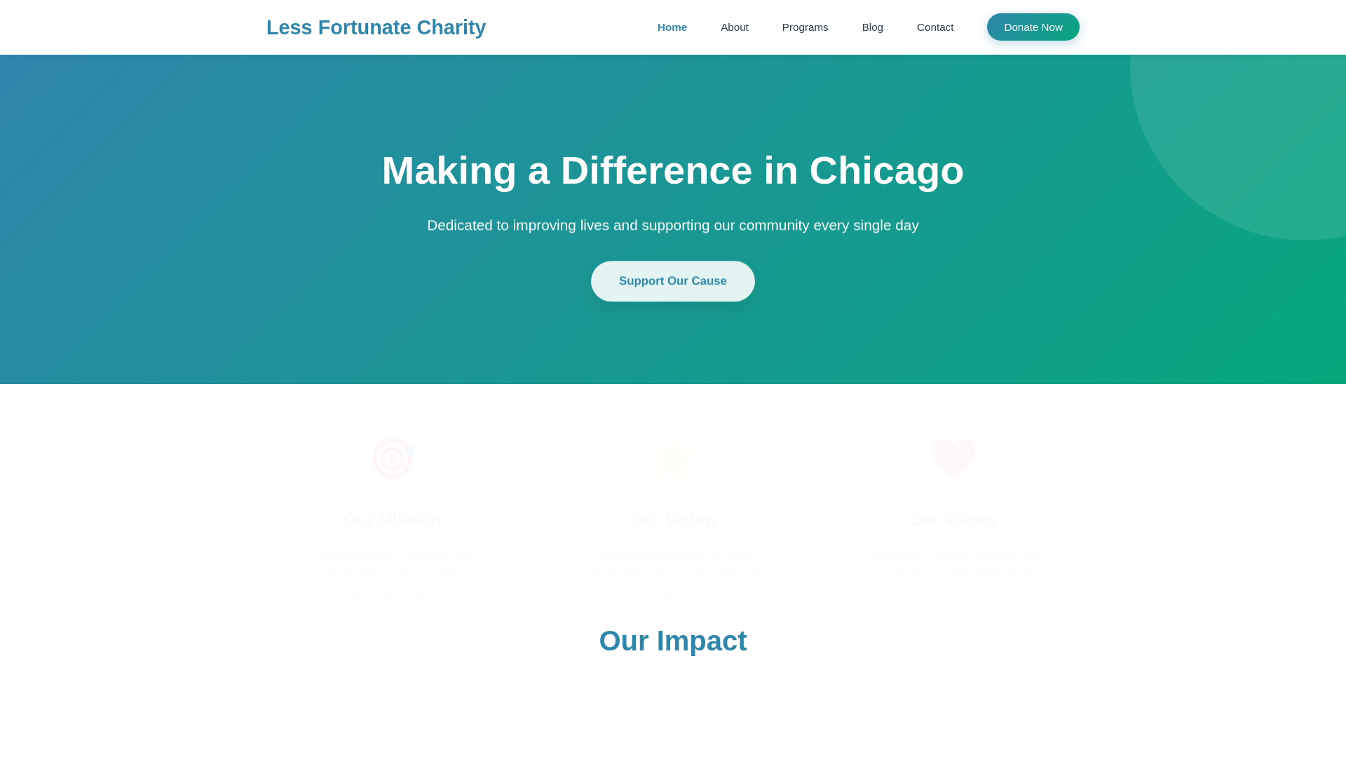 website screenshot of https://lessfortunate.us/