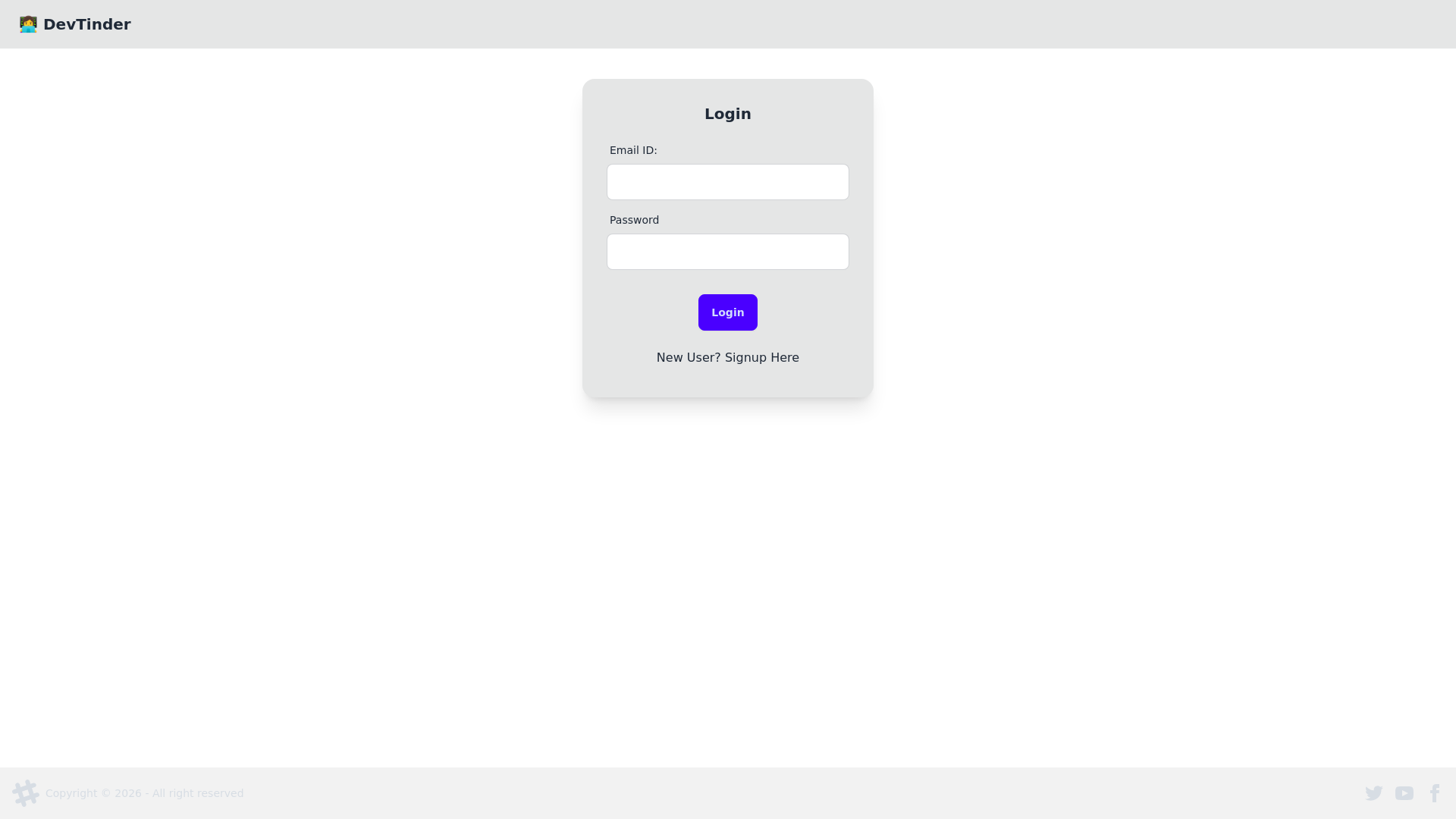 website screenshot of https://devtinder.run/