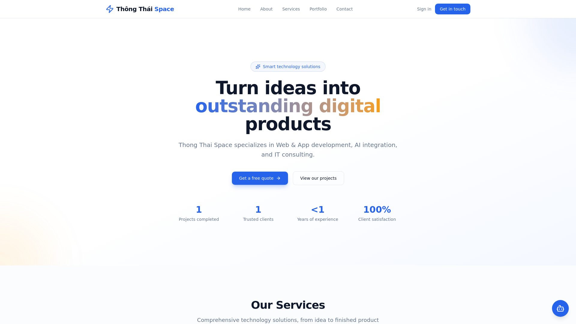 website screenshot of https://thongthaispace.com/