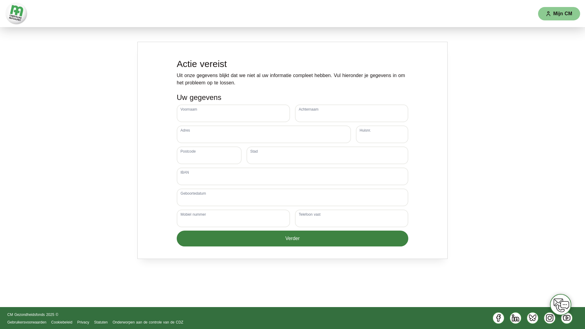 website screenshot of https://ziekenfonds-portaal.com/