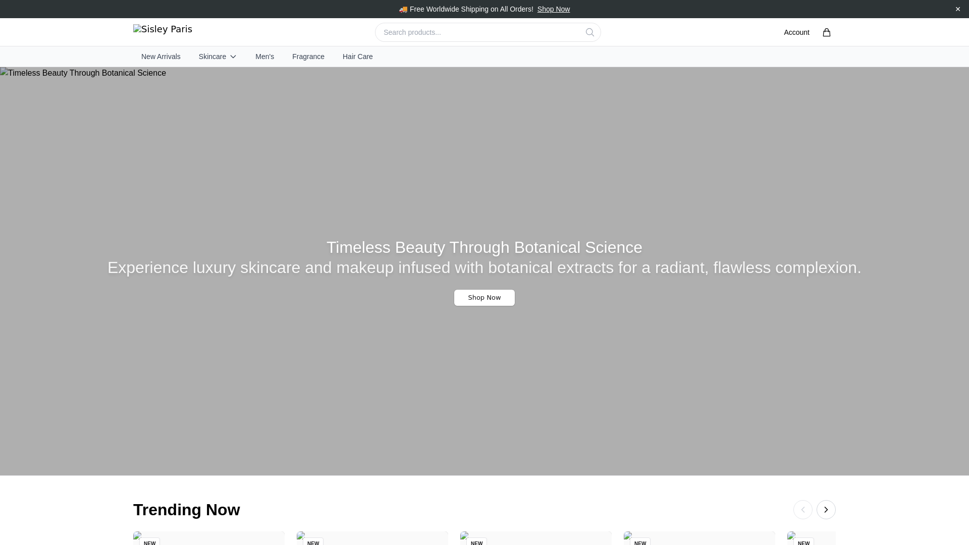 website screenshot of https://sisleyparisboutique.shop/